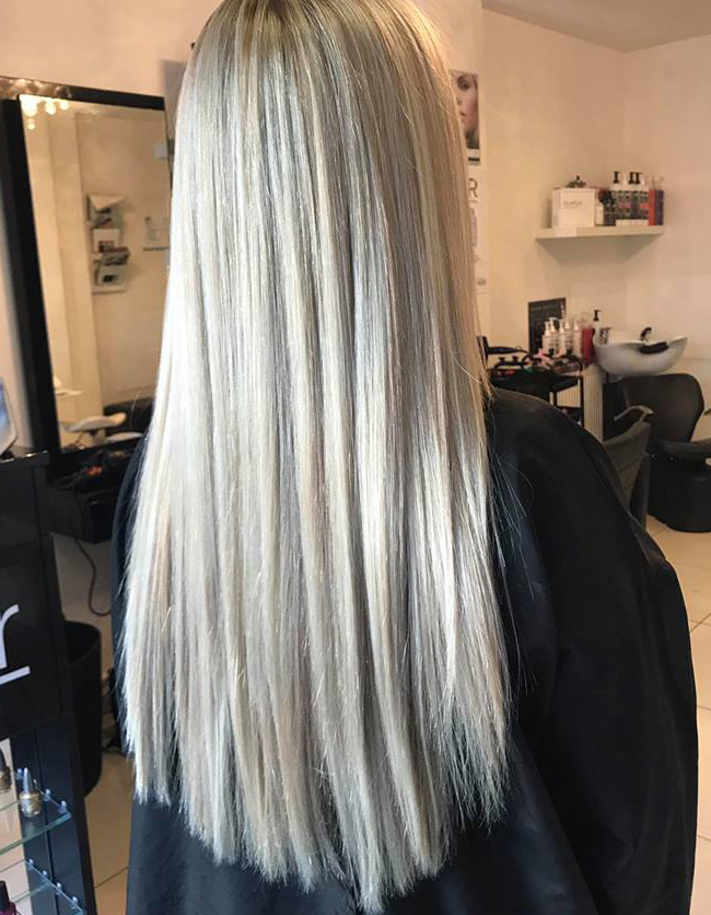 Hair at Body Contour Full head of foils with a toner, cut and smooth blowdry